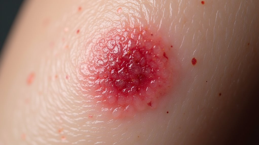 Erytroplazja Queyrata Jelenia Góra czerwona, dobrze odgraniczona zmiana na prąciu