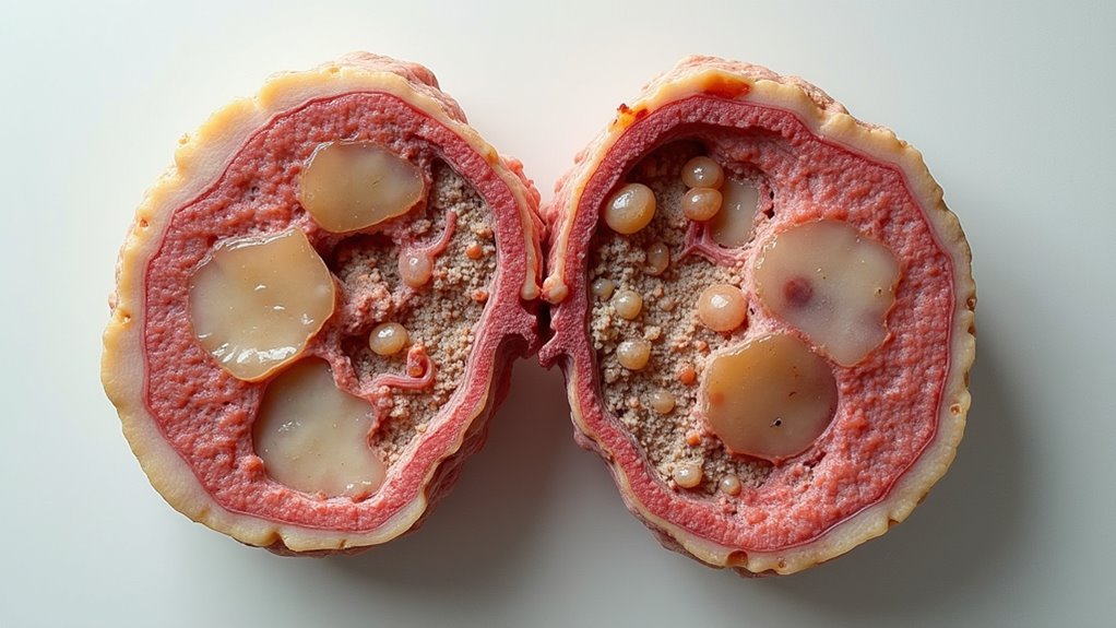jądrowy teratoma z różnorodnymi tkankami